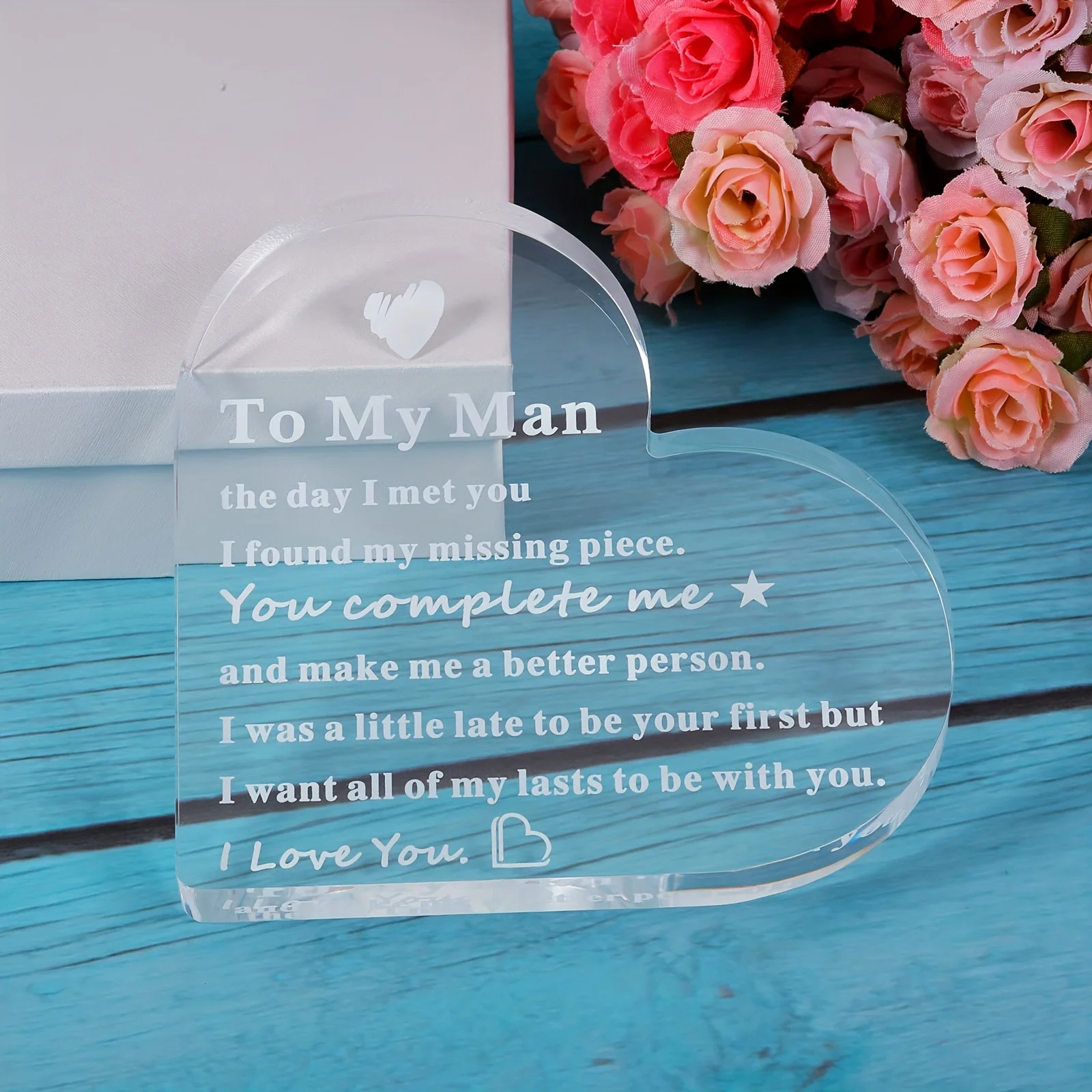 1pc Wife Gift for Husband Boyfriend Anniversary Birthday Valentine's Day Gift Engagement Wedding Gift Plaque Decoration Ornament