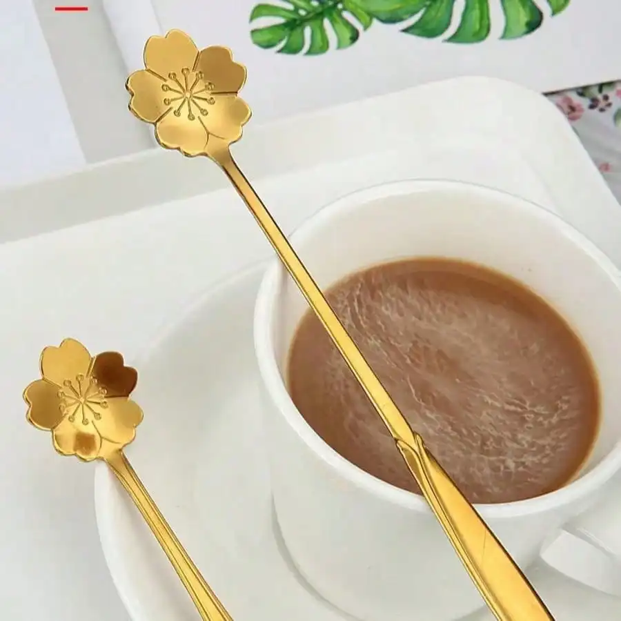 1PC Creative Cherry Blossom Coffee Spoon – Vintage Dessert & Espresso Spoon, Multi-Use For Ice Cream, Tea, Sugar & Soup, Kitchen Utensil, Great For Self-Use & Gifting