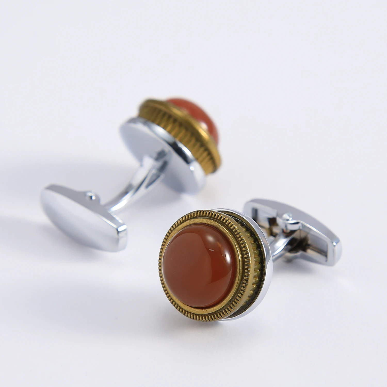 High Quality Round Copper Cufflinks Solid Color Cuff Button For Gentleman Business Shirt Wedding Party Mens Jewelry Accessories