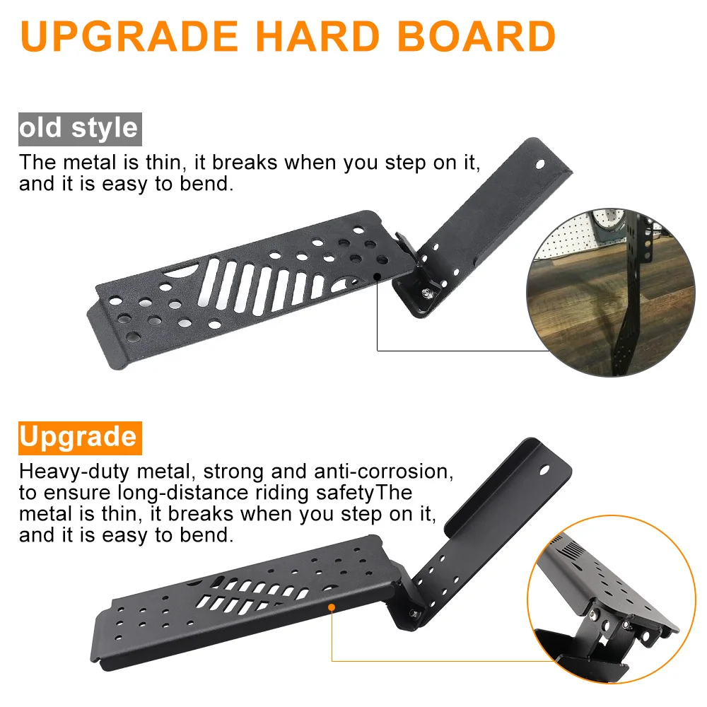 Auto Dead Pedal Fußstütze Panel Pegs für Jeep Wrangler JL 2018 2019 2020 2021 2022 2023 2024 2025 Offroad Teile Mattschwarz – Detail 2