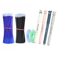 1pcs Cartoon Animals Erasable Pen 0.35mm Refill Rods Cute Panda Cat Pens Kawaii Ballpoint Pen For School Writing Washable Handle