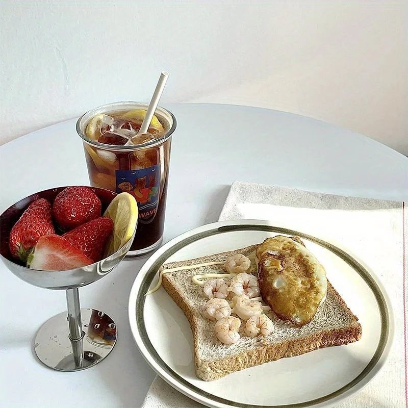 كوب الآيس كريم الفولاذ المقاوم للصدأ طبق للوجبات الخفيفة المطبخ سلطة شربات صنع وعاء بار كؤوس مشروبات بودنغ الحلوى أدوات المائدة