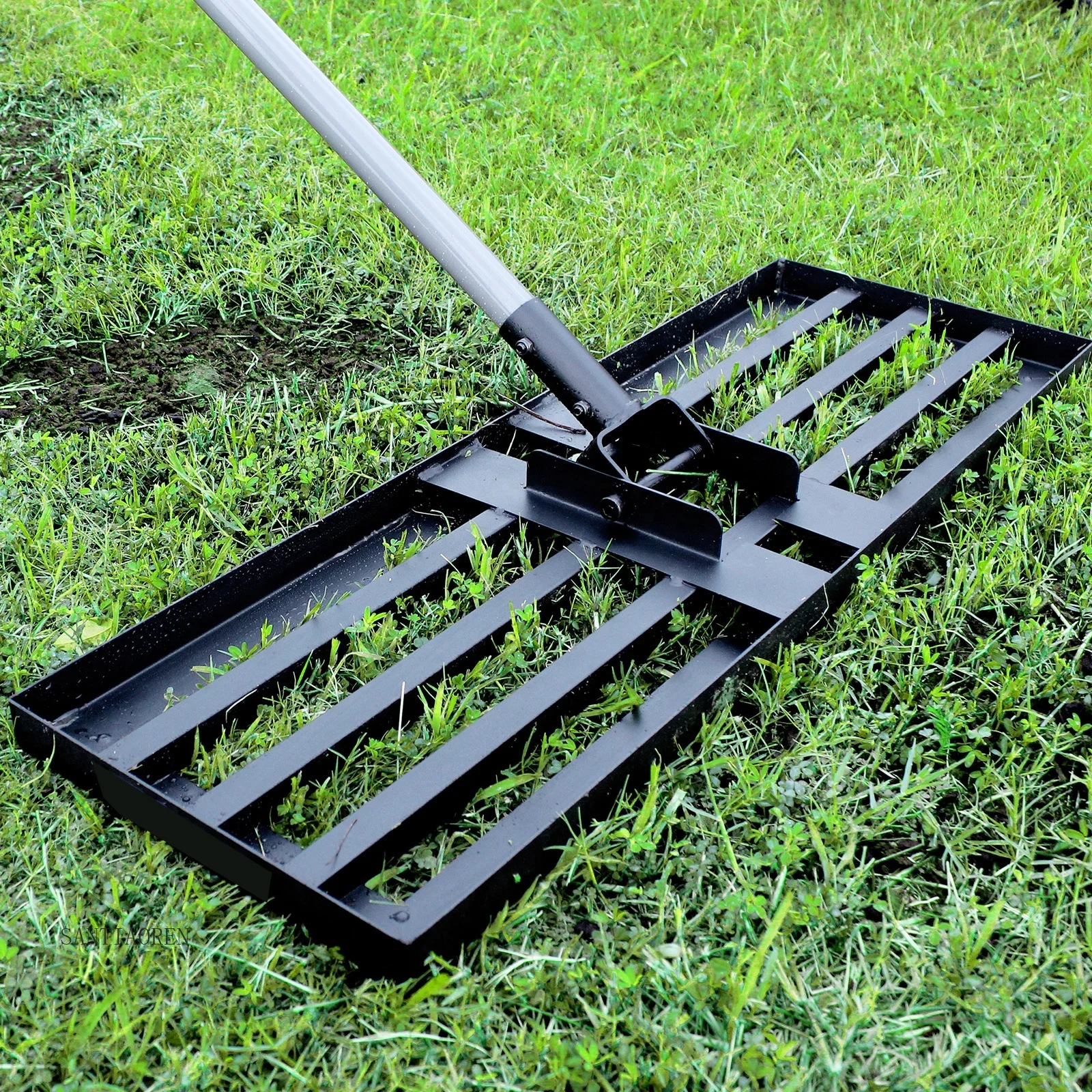 

114*25.5cm Industrial Soil&FertilizerLandscape Leveler with Rubber Golf Lawn Ground Leveler Yard Level Rake Handle OEM Supported