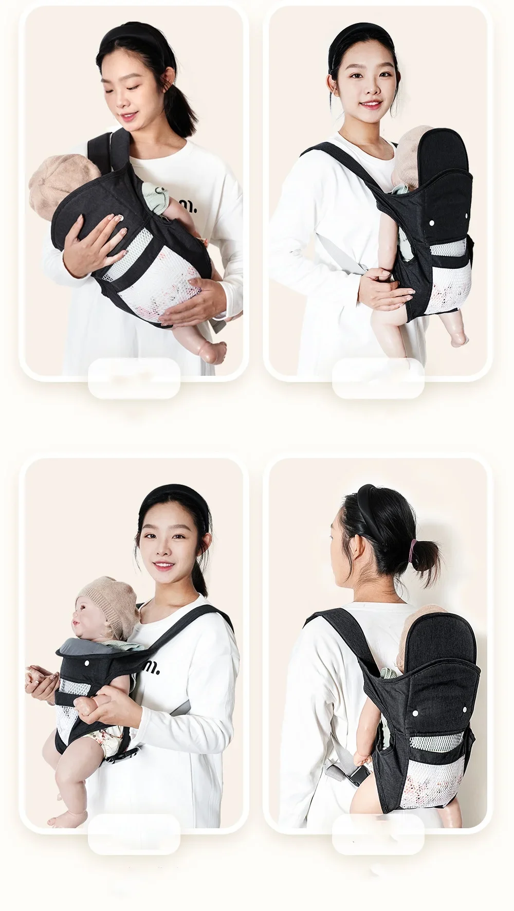 Adjustable Comfortable Sling Backpack Pouch Breathable Front Facing Baby Carrier Wrap Baby Kangaroo Bag