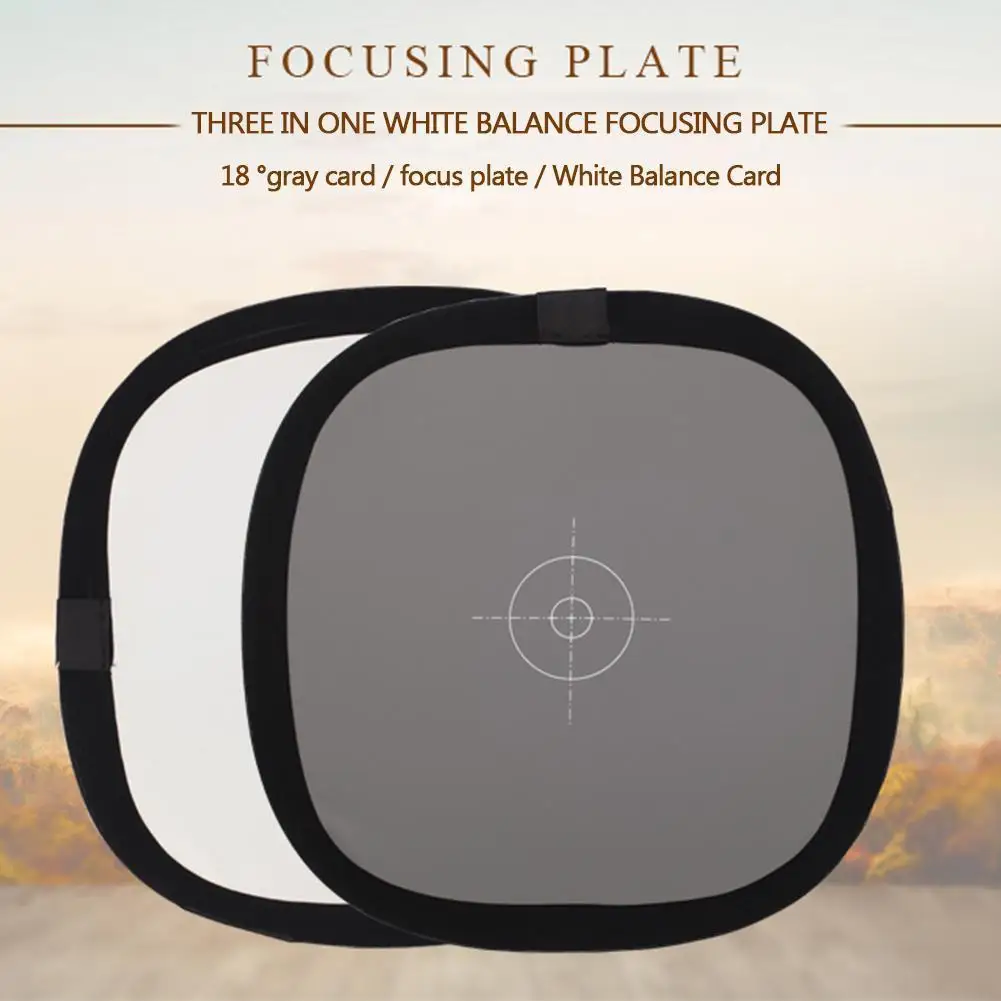 NEW High-end 2in1 Grey White Balance Card 12\'\' 30CM 18% White Balance Card Photography Gray Board Focusing Plate PU Washable