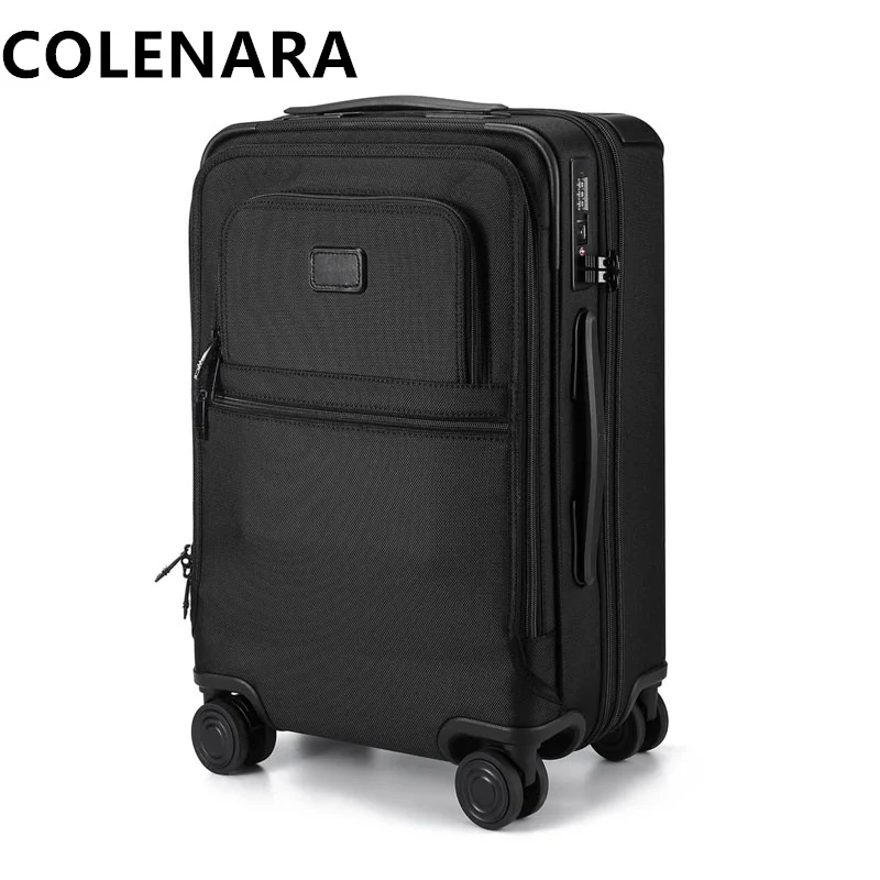 

COLENARA 20 Inches Oxford Cloth Luggage Men's Boarding Box Expandable Zipper Trolley Case Mute Universal Wheel Rolling Suitcase