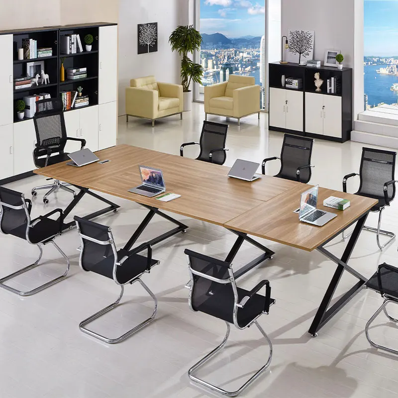 Modern Premium Extendable Wooden Conference Desk New Model Office Meeting Table for 4 6 8 10 People