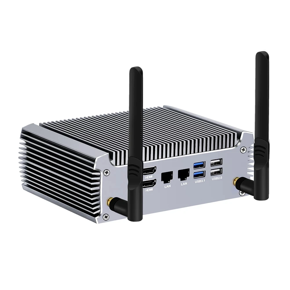 Imagem -05 - Topton-fanless Fanless Amd Mini pc Ryzen 7730u Core 16 Threads Lanes Windows 11 Gaming Computer 2x4k Barebone Router Wifi6