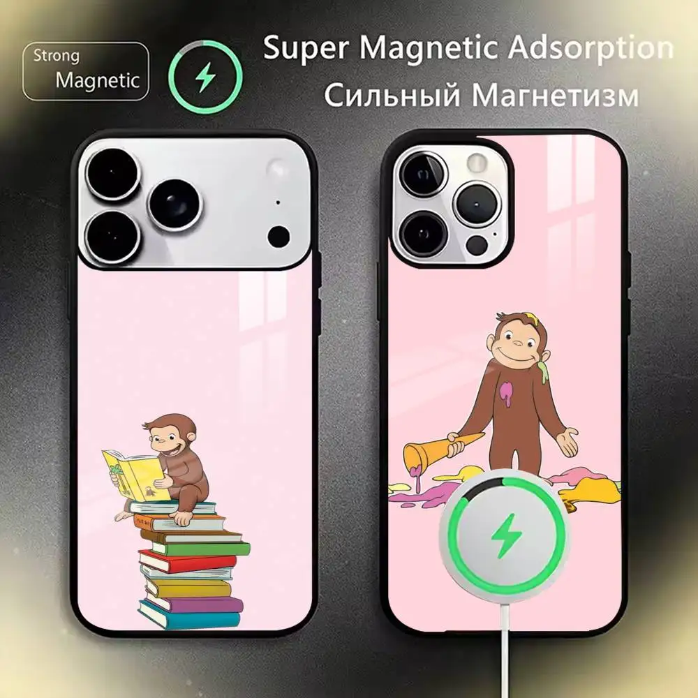 

Monkey C-Curious George Phone Case For iPhone17,16,15,14,13,12,11 Plus,Pro Magnetic with Magsafe Wireless Charging
