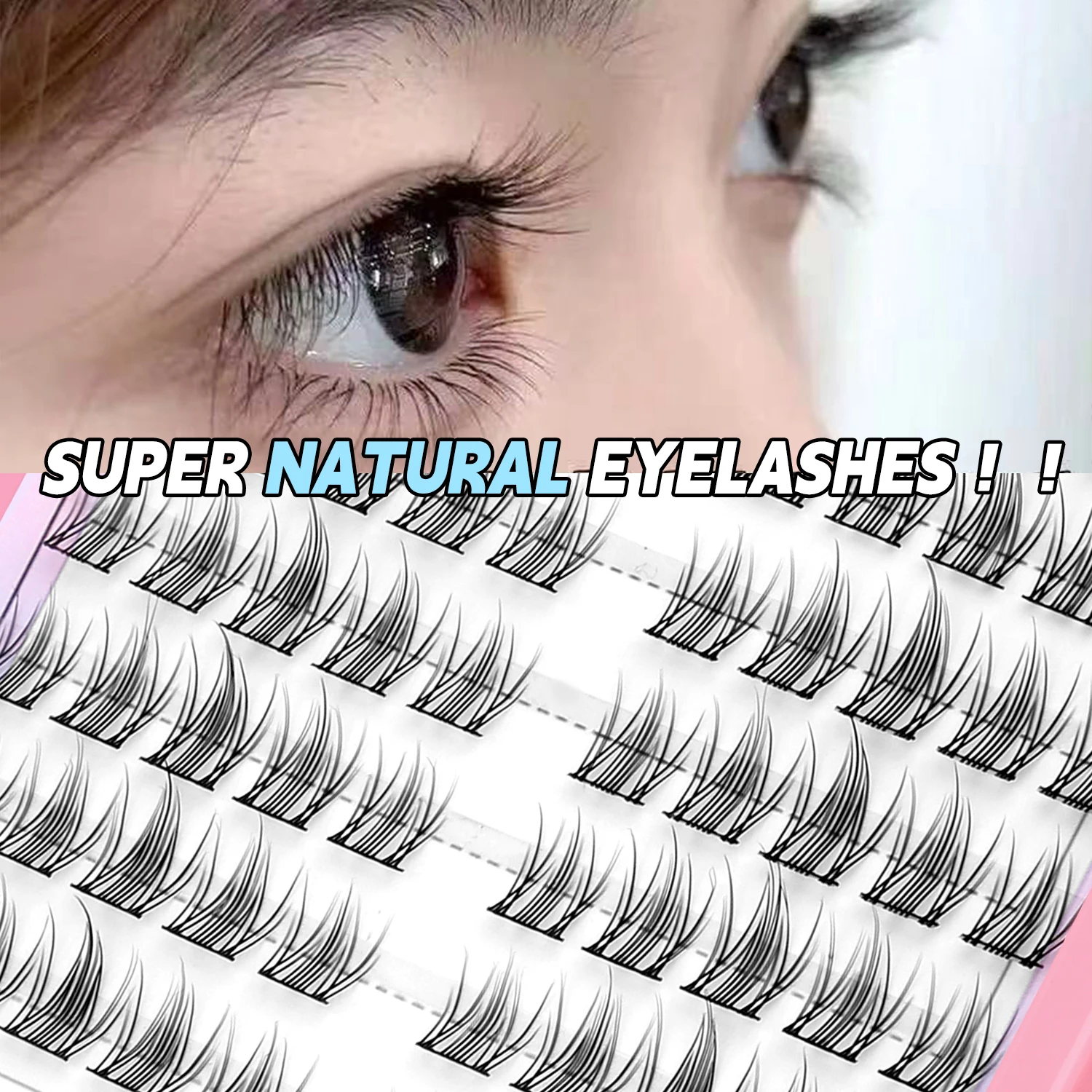 GROINNEYA Cluster per ciglia Estensione ciglia naturali Cluster Ciglia Volume Manga Cluster Trucco dall'aspetto naturale