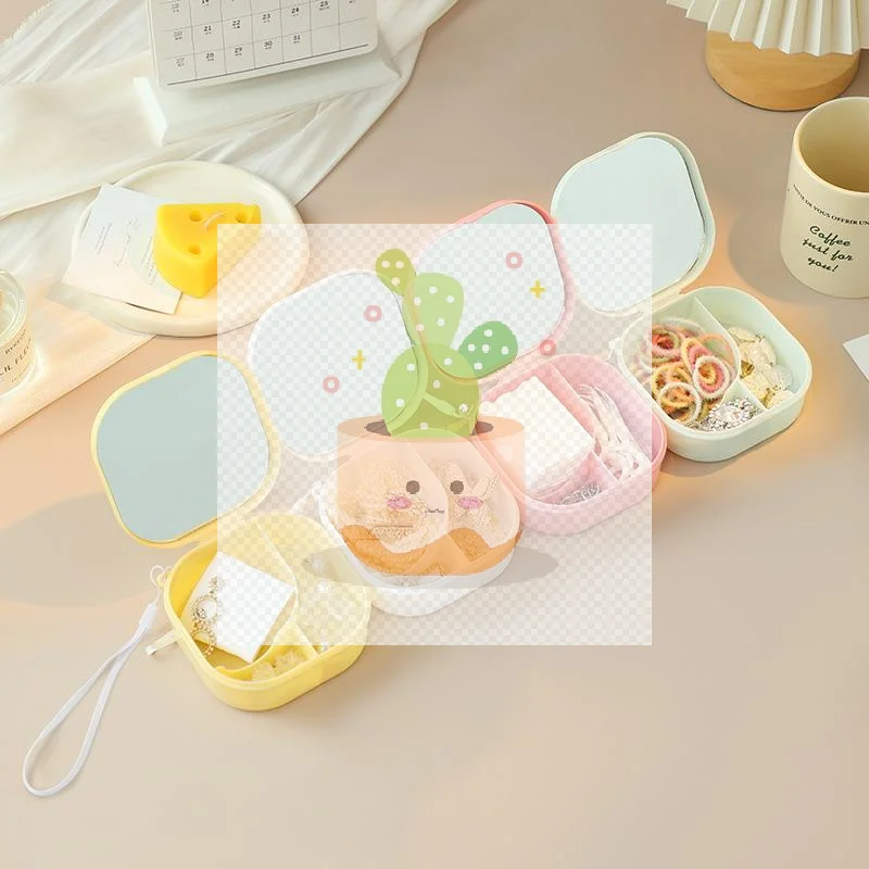 ポータブルコットン収納ボックス イヤリングリングコンパートメントボックス 防水ボックス 綿棒収納ボックス