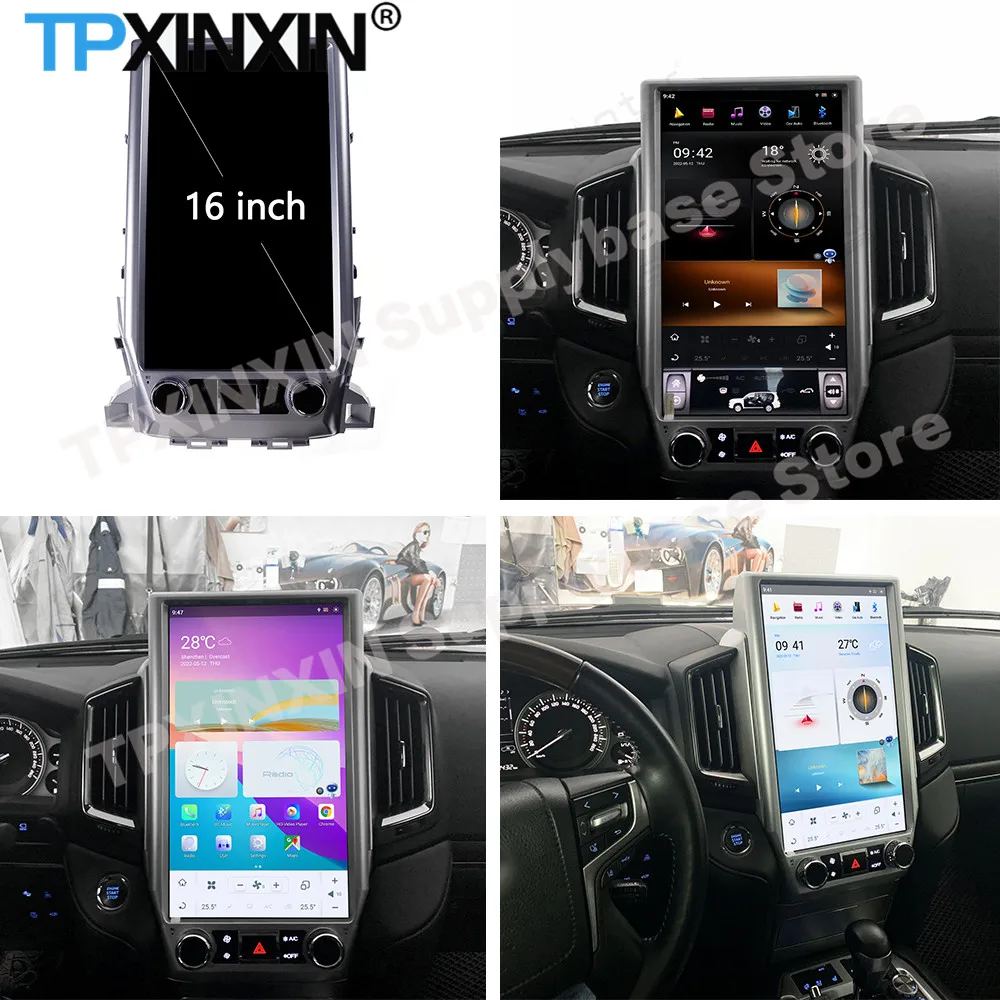 Qualcomm Vertical Radio Stereo Receiver Android 11 For Toyota Land Cruiser 200 LC200 2016 2017 2018 GPS Player Audio Head Unit