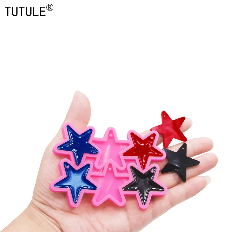 DIY Epoxy Resin clay Holographic Star Silicone Mold Star Decoration Silicone Mold Keychain Silicone Mold Chocolate cake molds