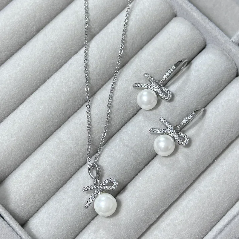 

Подвеска из ракушек в стиле муассанита MDL с имитацией полных бриллиантов, толстые серьги с жемчугом с серебряным покрытием 925 пробы