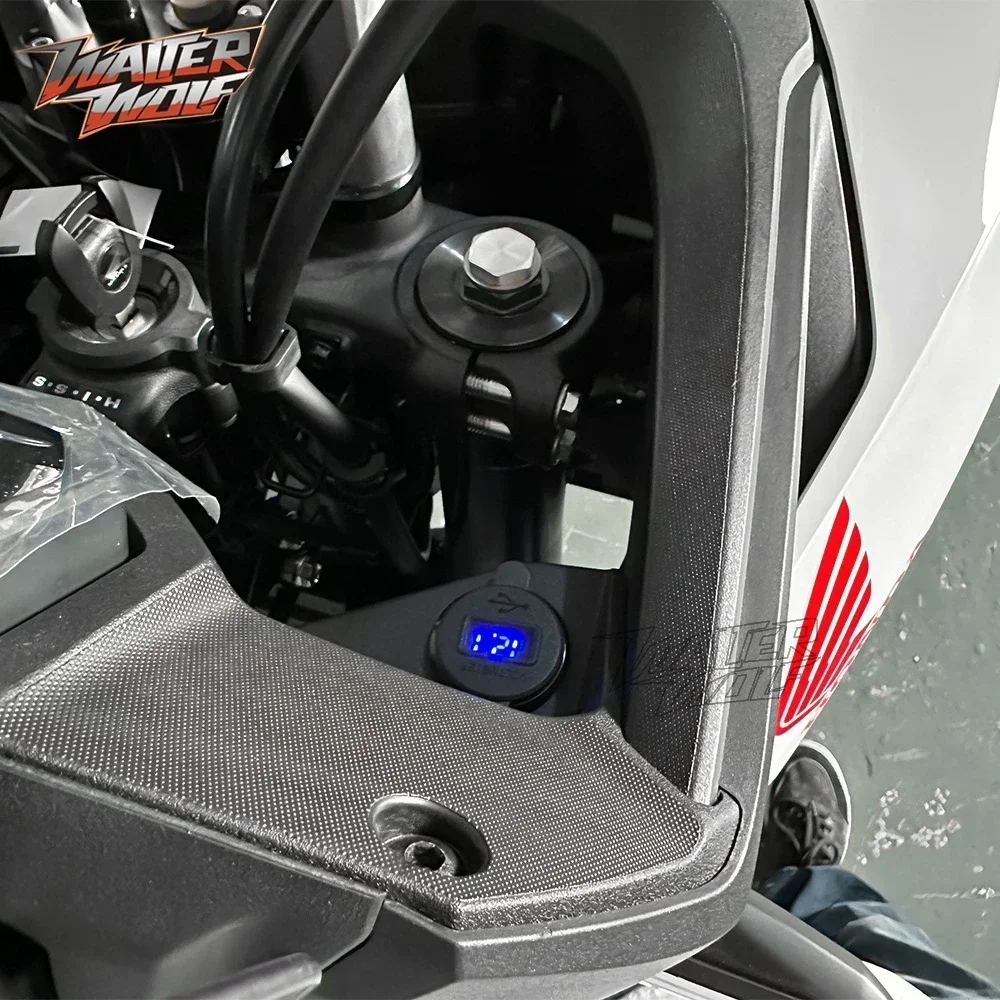 Connecteur d\'alimentation de sortie de chargeur rapide USB moto, adapté pour Honda XL750 Transalp 750 NT1100 Africa Twin 1000 1100 CRF1100L CRF1000L
