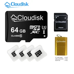 Clouddisk 마이크로 SD 카드, 휴대폰용 TF 카드, 플래시 메모리 카드, 16GB, 8GB, 4GB, 2GB, 1GB, 32GB, 64GB, 128GB, 256GB, U3 Class10, 5 팩