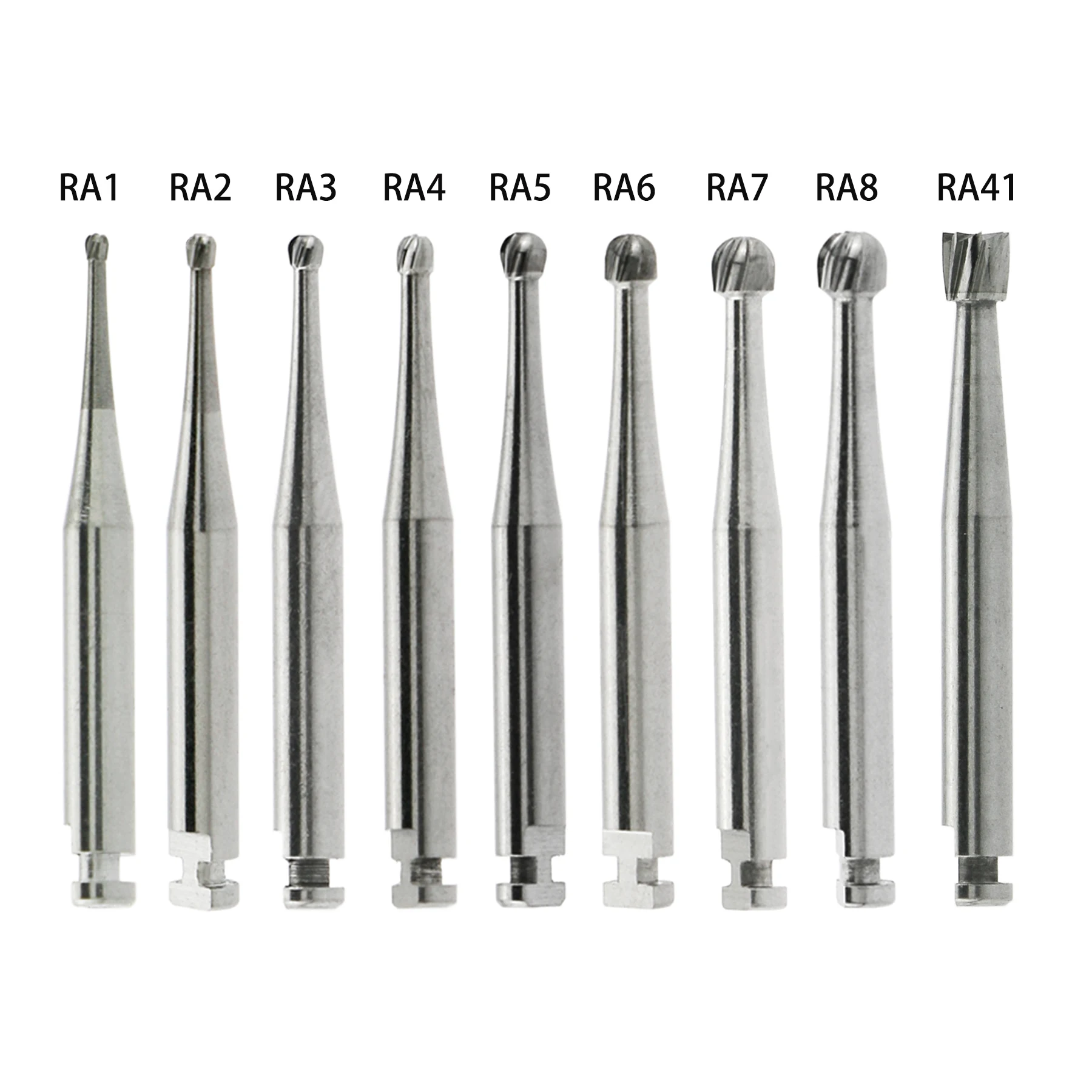 PRIMA WAVE Dental Tungsten Carbide Burs Slow Speed Round RA Series For Dentistry Lab Clinic Bur for Dentists 5Pcs/Pack