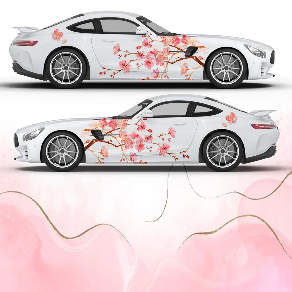 

Anime Vehicle Livery Japanese Theme Side Car Wrap Cast Vinyl Wrap Universal Size Premium Pink Anime Car Sticker