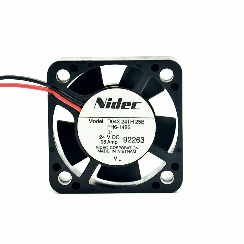 Nidec D04X-24TH 25B DC 24V 0.08A 40x40x10mm 2-Wire Server Cooling Fan