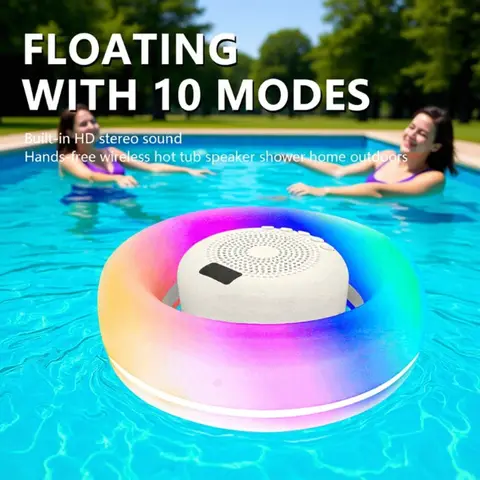 New Swimming Pool Bluetooth Speaker Colorful Atmosphere Light Waterproof Floating Speaker