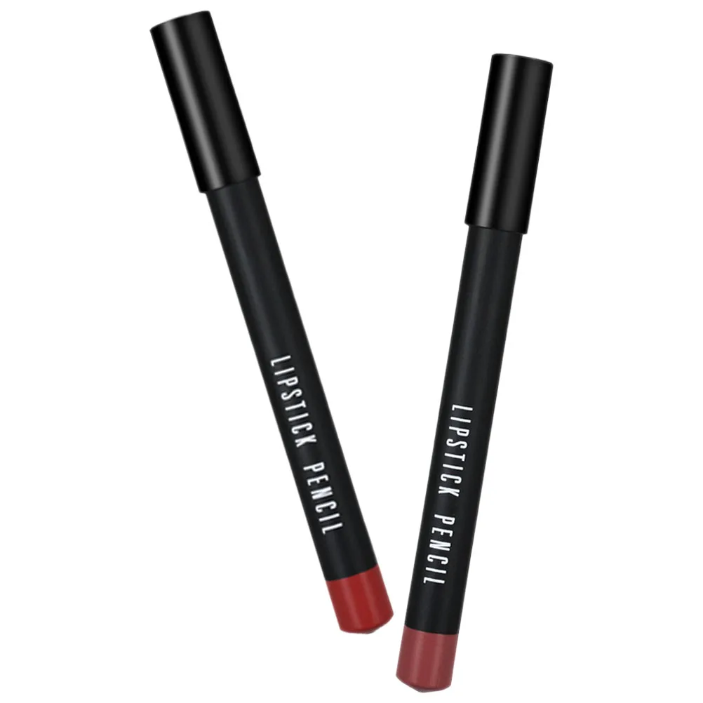 Crayons à lèvres mats, 2 pièces, résistants à la décoloration, pour femmes, finition douce, tenue confortable pour le maquillage quotidien