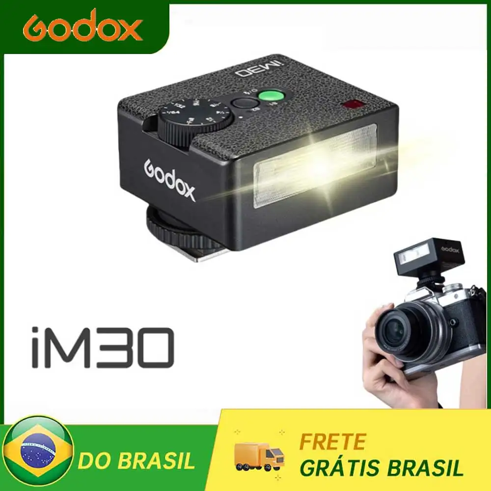 【Do Brasil】Godox iM30 Mini Speedlight Flash Professional Hot Shoe Flash لـ Ricoh GR3، Sony A7 Series، Fujifilm، Nikon، Canon،