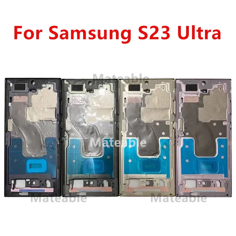 S23Ultra Middle Frame For Samsung Galaxy S23 Ultra S918 Housing Board LCD Faceplate Bezel Replace Repair Parts + Side Buttons