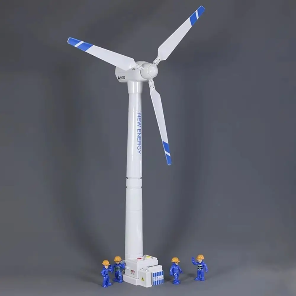 1 Uds. Juguetes para niños, regalos, molino de viento eléctrico, juguetes de simulación plana, ingeniería, transporte, remolque, juguete de energía eólica de plástico