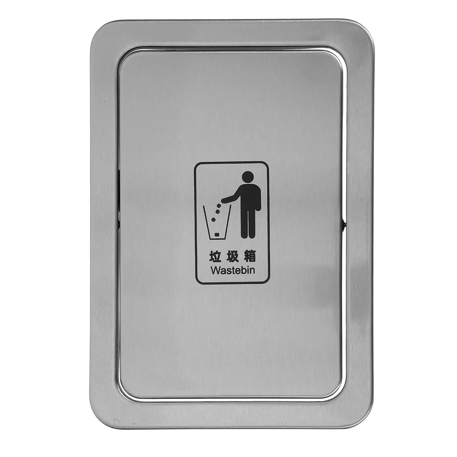 

Встраиваемая крышка для мусорного бака из нержавеющей стали с откидной крышкой для столешницы, для утилизации отходов на кухне, в офисе, встроенный отсек для мусора в дверной проем