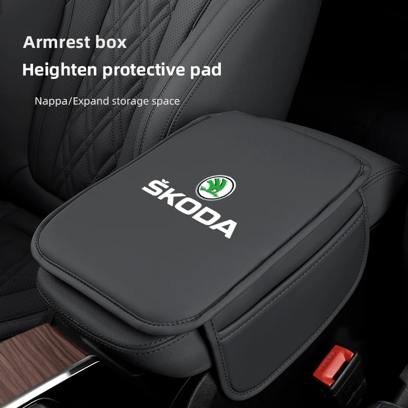 Car armrest box protective cover waterproof pad interior accessories For Skoda Octavia Kodiaq Fabia Superb Karoq Yeti Rapid Mk3