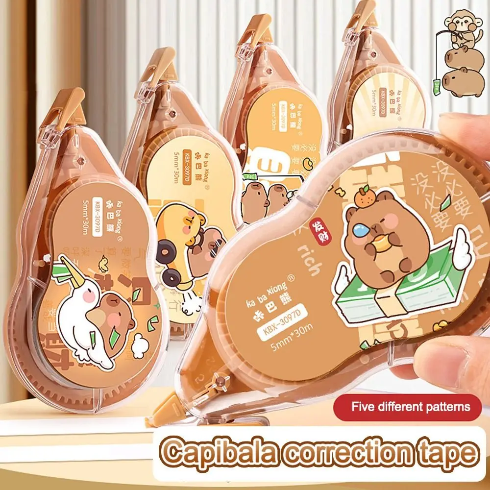 

Stationery Supplies Strong Covering Roller Tape Cartoon Capybara Correction Tape 5mm 30M Modification Tape