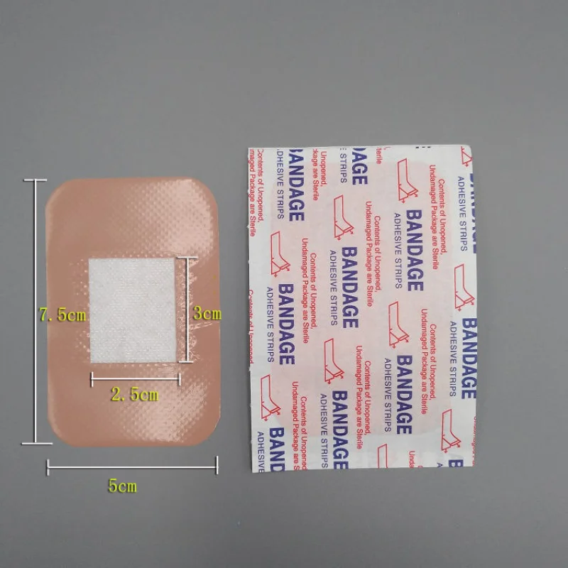 20pcs/set Large PE Band Aid Square Shaped Elestic Wound Plasters 7.5*5cm First Aid Skin Patch  Adhesive Bandages Tape