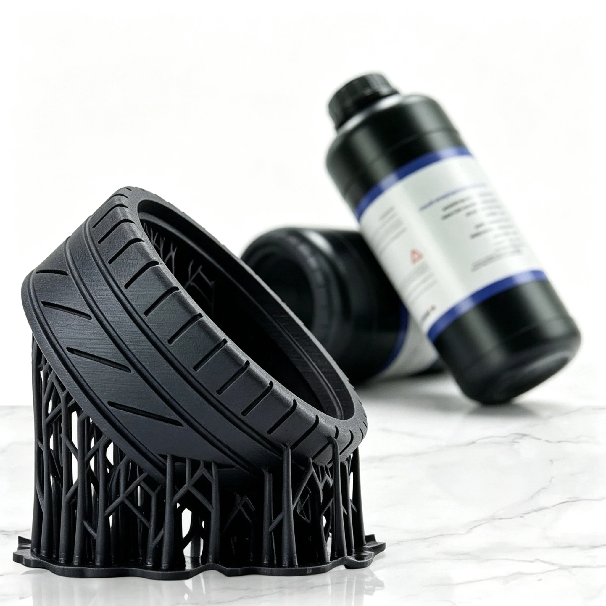 1kg Black UV‑Curing Resin High Hardness Toughness Rigid‑Flex Property for Industrial 3D Prototype Parts