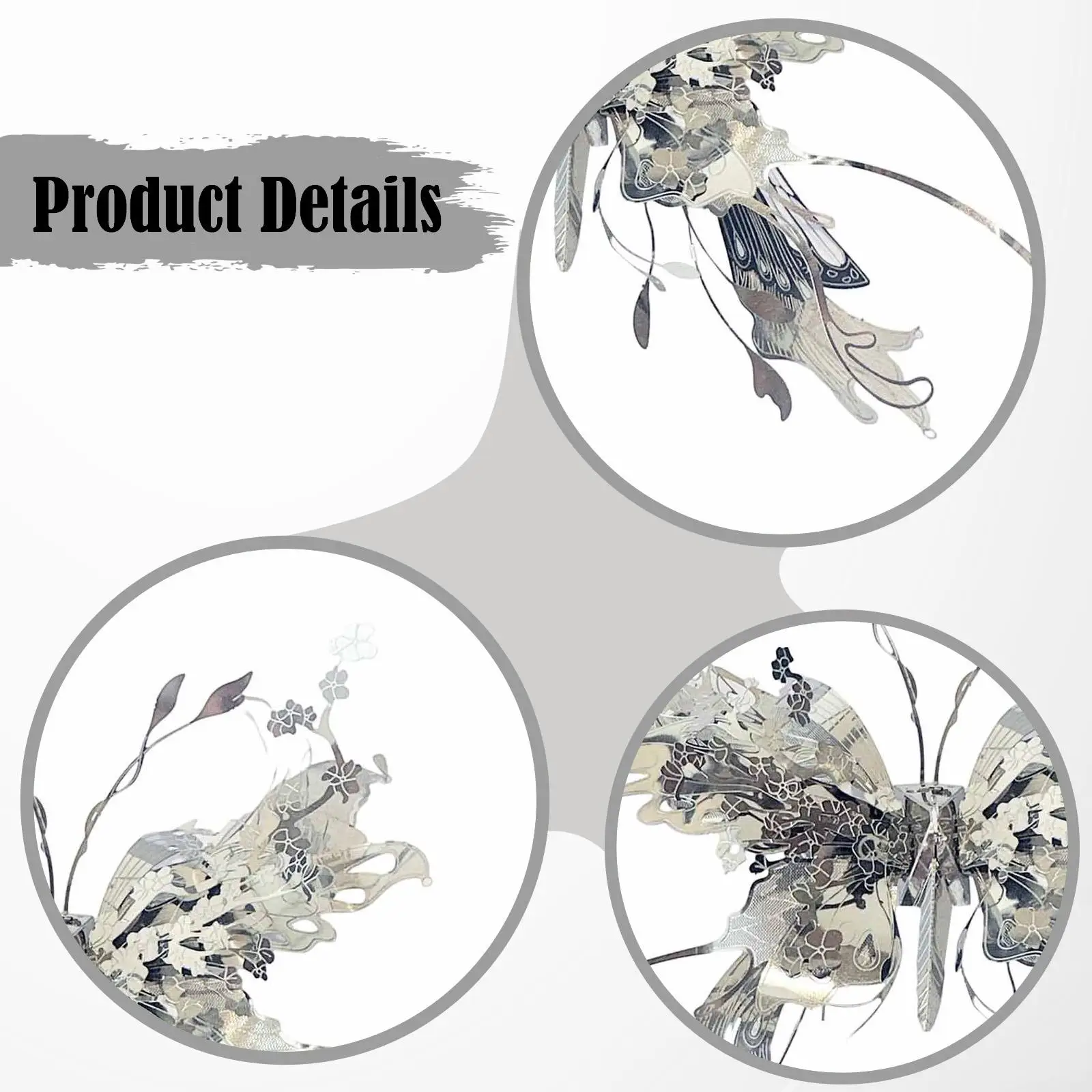 Butterfly Puzzle 3D Metal Model DIY Assembly Set Colorful Brain Teaser for Home Adults Gift