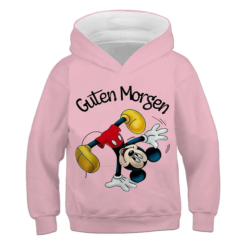 Ragazzi abbigliamento quotidiano 3-12Y bambini Disney Minnie Mouse felpa con cappuccio ragazze vestiti larghi autunno felpa a maniche lunghe inverno