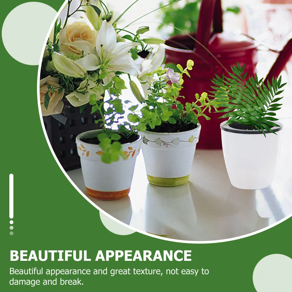 

6 set Wall-Mounted Self-Watering Round Plastic Flower Pot Balcony Garden Decor Hydroponic Planter Home Wall Planter Lazy