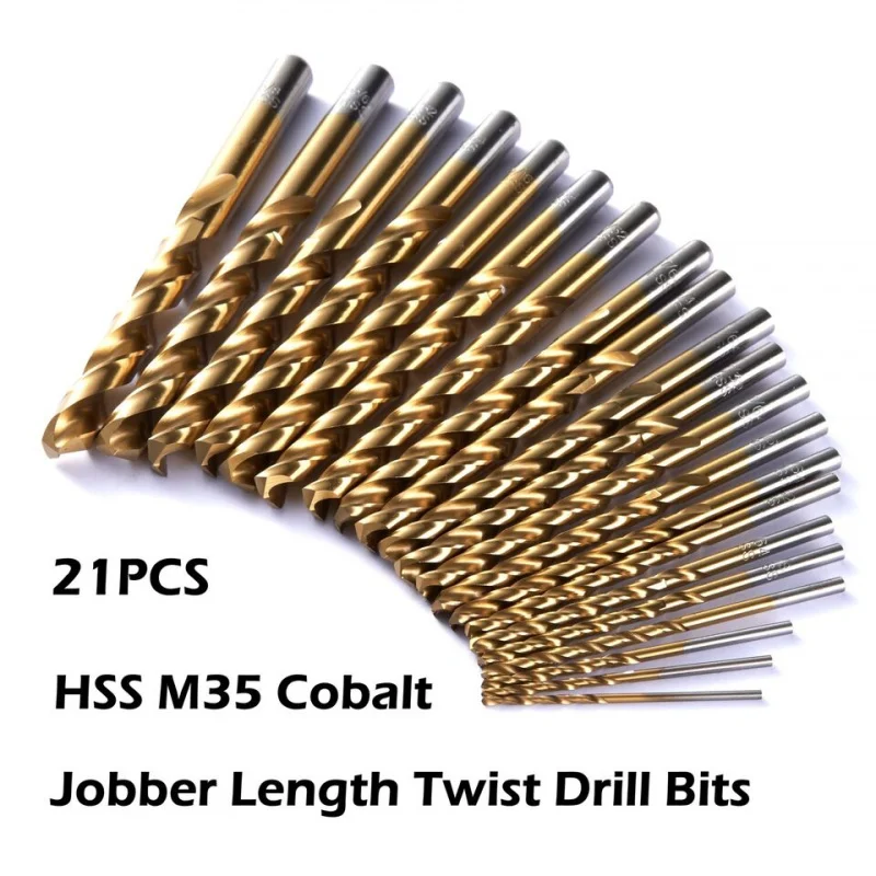 20sets-carton M35 Cobalt Jobber Length Twist 1/16''-3/8'' Größe für Metall & Schraubendreher Teil von Spot Bohrer Bits
