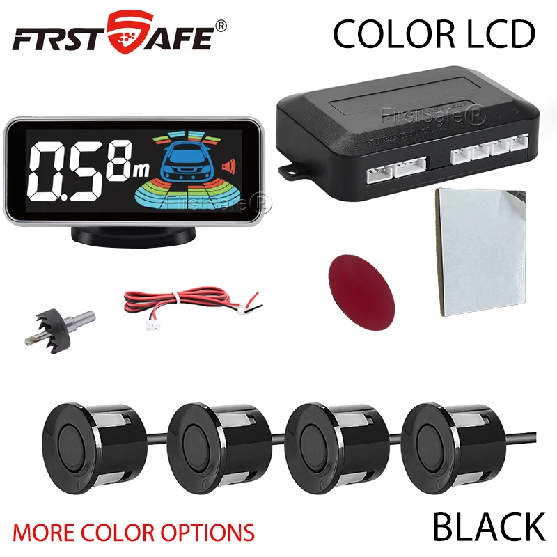 4/8 Probes Rear Reverse Radar LCD Parking Sensor Distance Detection Multi Language Voice Alarm Buzzer Auto Safety Accessories