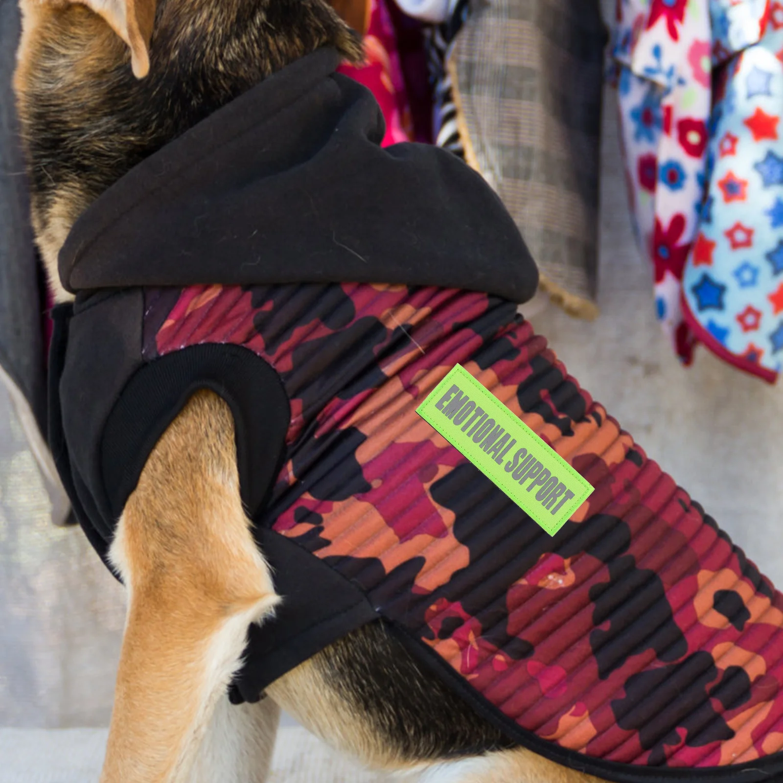 

4Pcs Pet Harness Hook Loop Tape Decorative Dog Patches Wear-Resistant Nylon Vest Accessories for Outdoor Walking Jogging