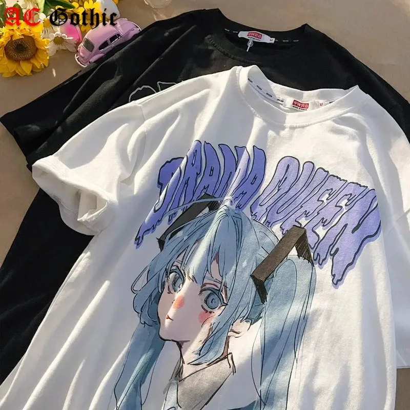 Kawaii Harajuku Anime Attack on Titan Print T-shirt Women Loose Short Sleeve Y2k Aesthetic Tops Tee Oversized T-shirt