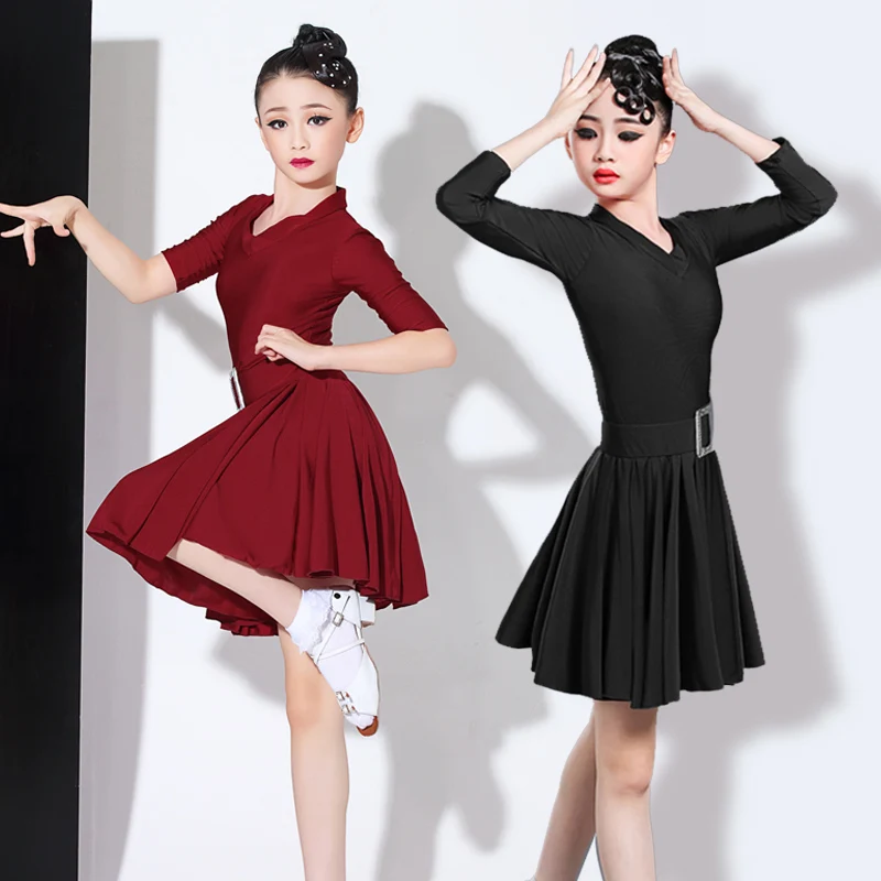 

Женский латинский балетный костюм по индивидуальному заказу, детский танцевальный наряд для девочек, черный наряд для соревнований, сексуальное платье с бахромой