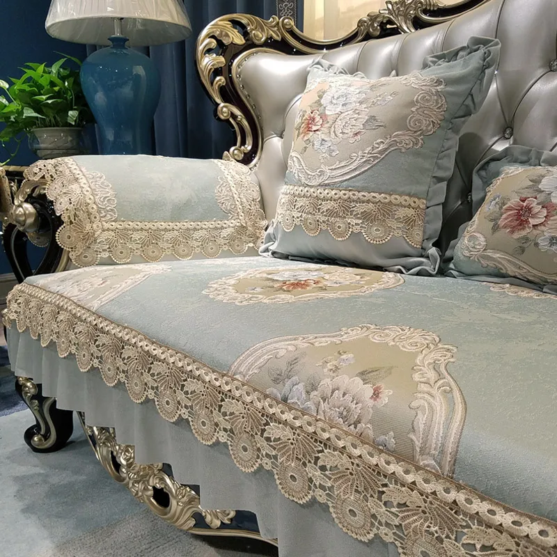 Jacquard Couch Cover Home Seat Cushions Living Room Anti-slip Slipcover Luxury Embroidery Sofa Cover Armchairs Protective Towel
