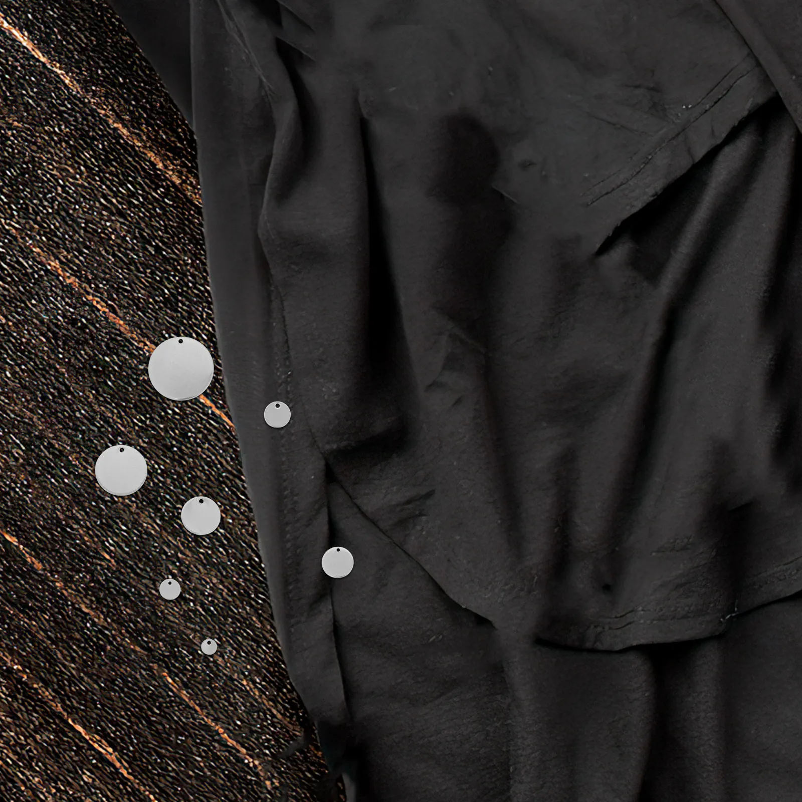 

70Pcs Stainless Steel Flat Round Charms Multi Specification Pendant DIY Jewelry Supplies Disc Jewelry Accessories Bracelets