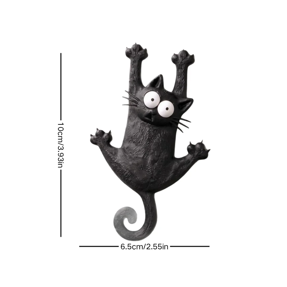 Kreativer & Niedlicher Magnetischer Katzen-Kühlschrankmagnet — "Hang in There, Fridge Cat" – Detail 3