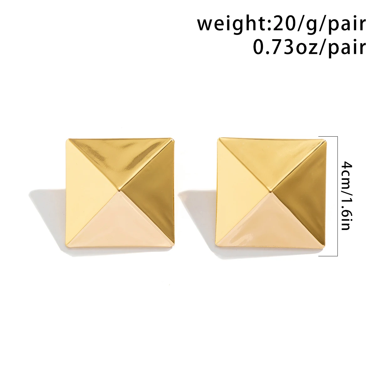 IngeSight.Z Creative Gold Color 3D Geometric Stud Earrings for Women Men Vintage Wedding Party Jewelry 2023 Valentine Day Gift