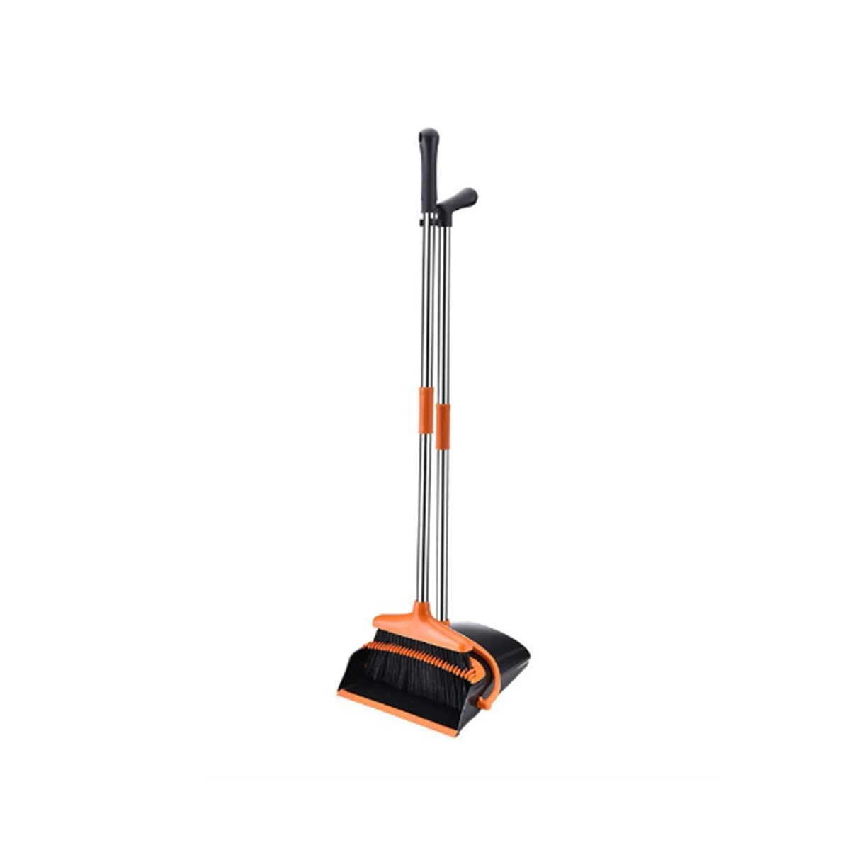 Broom and Dustpan Set, Broom and Dustpan Set for Home, Dustpan with 52inch Long Handle Broom Combo Set, Standing Dustpan