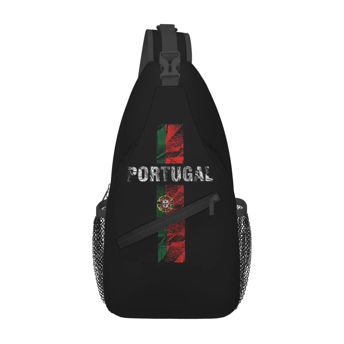 Flag Of Portugal Chest Bag Men Sling Crossbody Backpack Chest Bag Traveling Hiking Daypack Shoulder Bag