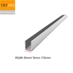 6063 Aluminum U-Channel Outside width 8mm 10mm thick 1mm 2mm  U shape Aluminum aluminum alloy glass covered edge strip