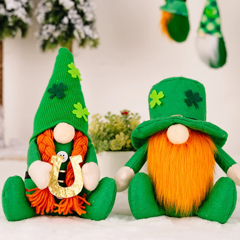 

St. Patrick's Day Decorative Supplies Festival Doll Green Doll Faceless Gnome Ornament Elf Toy Home Decoration