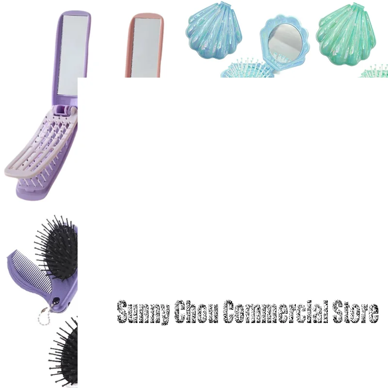 

2 In 1 Foldable Comb With Mirror Hair Scalp Massage Comb Anti-Static Travel Air Cushion Styling Comb Suitable For All Hair Types